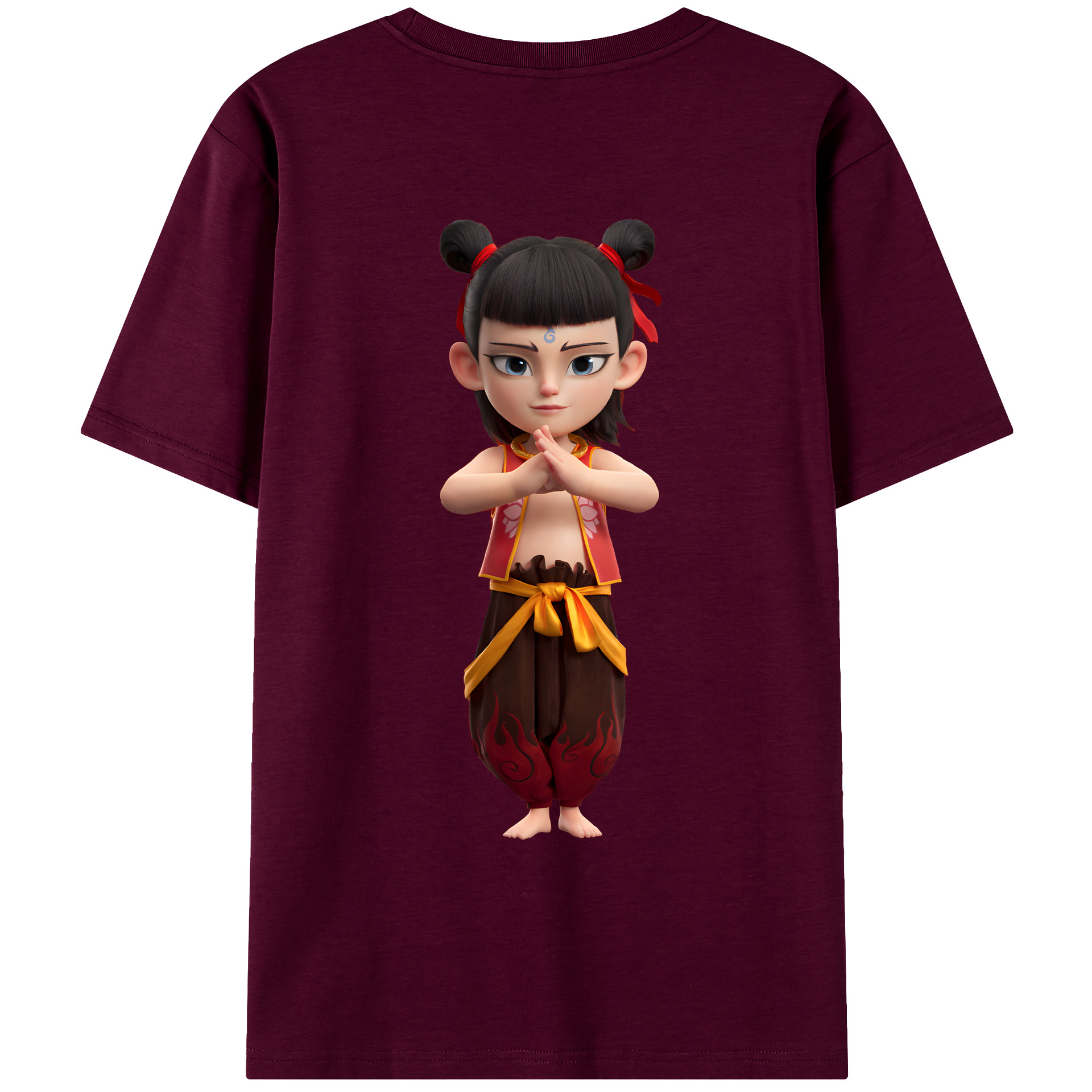 （画像用） Ne Zha 2 ナタ 魔童の大暴れ レディース半袖Tシャツ(バックプリント)